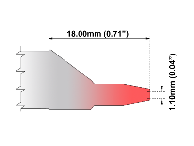 0.04 Long Reach Inner Diameter 1.10mm Thermaltronics K75DT004L Desoldering Tip 