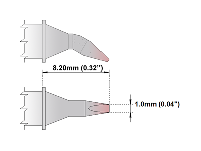 Thermaltronics MXXTZ010B Tweezers Tip Cartridge Pair