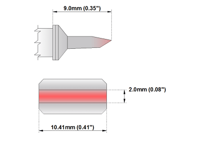 Thermaltronics M70TZ050 Tweezers Cartridge Pair Blade Tip 5.0mm 0.20 