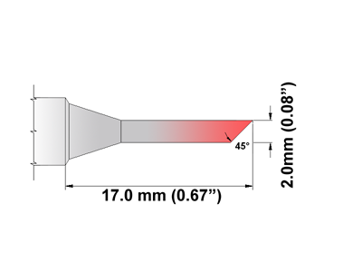 Thermaltronics KXXBV020 Soldering Tip Cartridge